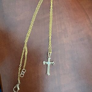 Gold Cross Pendant Necklace